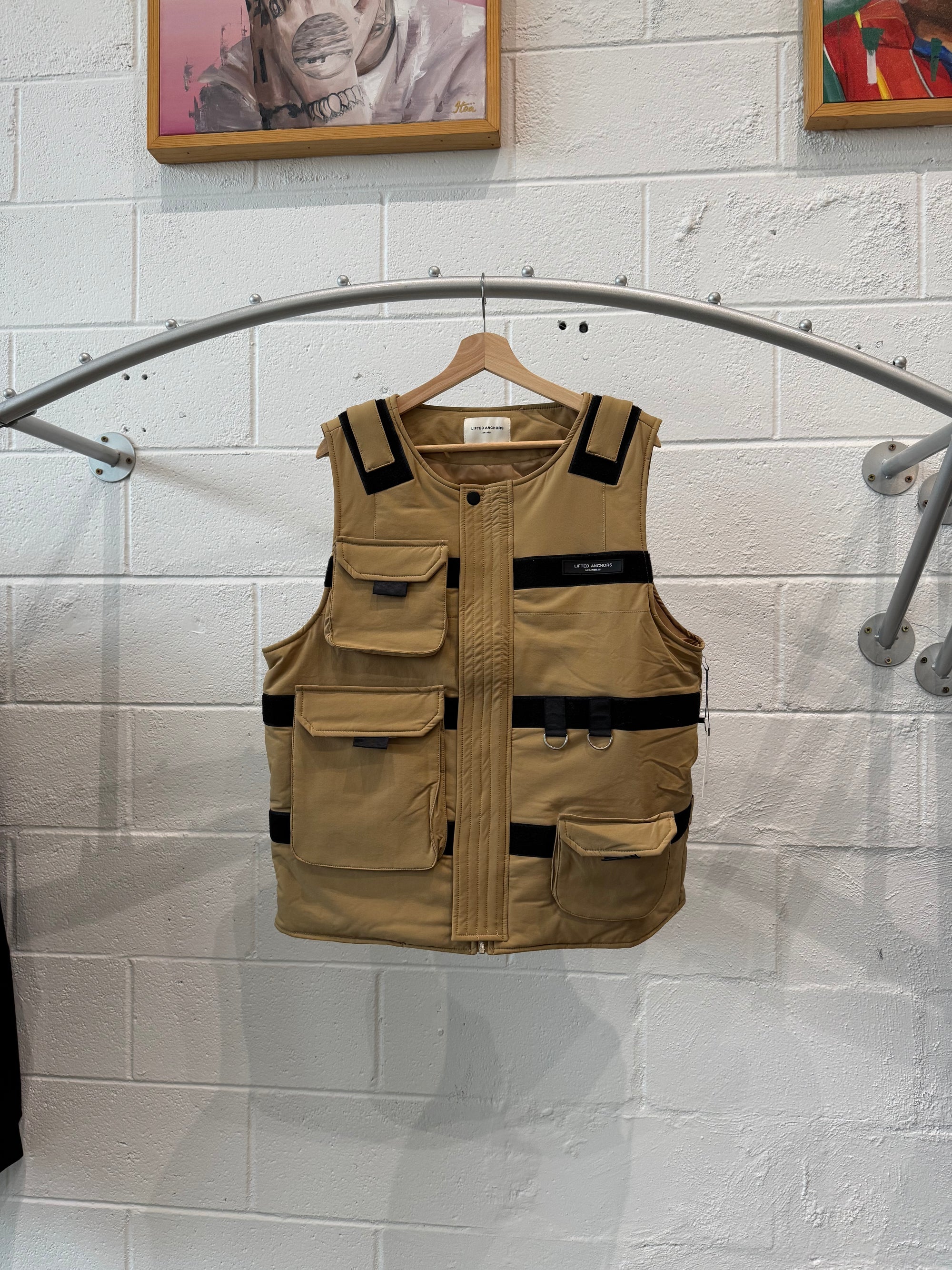 Lifted Anchors Men - Asylum Velcro Military Vest ‘Tan’